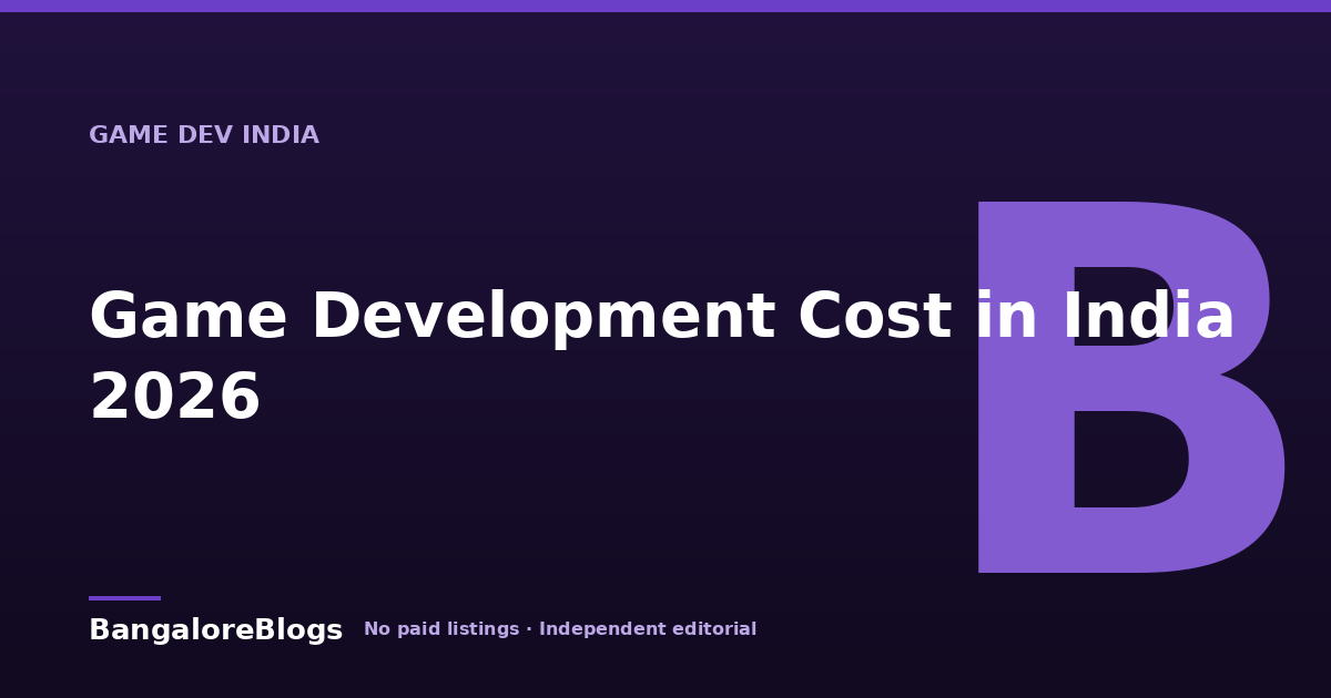 Game Development Cost in India 2026 | Complete Breakdown