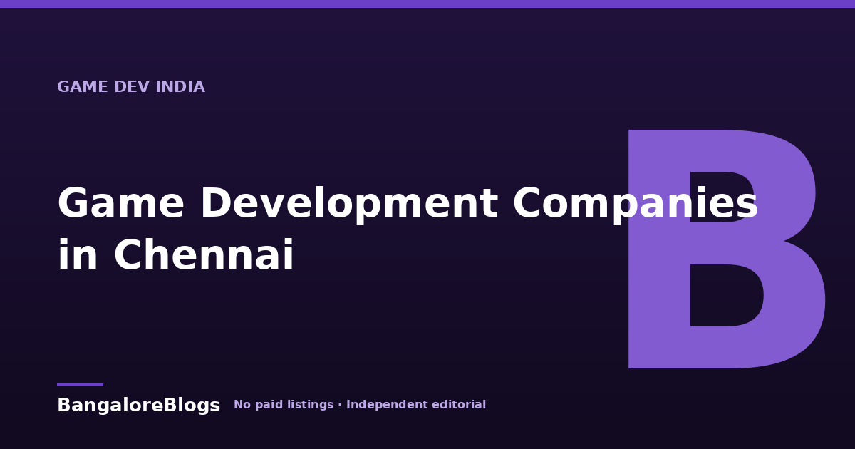 Game Development Companies in Chennai 2026 | Market Guide