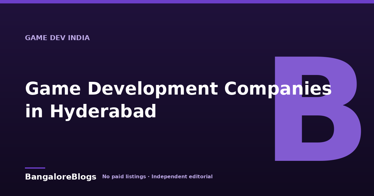 Game Development Companies in Hyderabad 2026 Overview