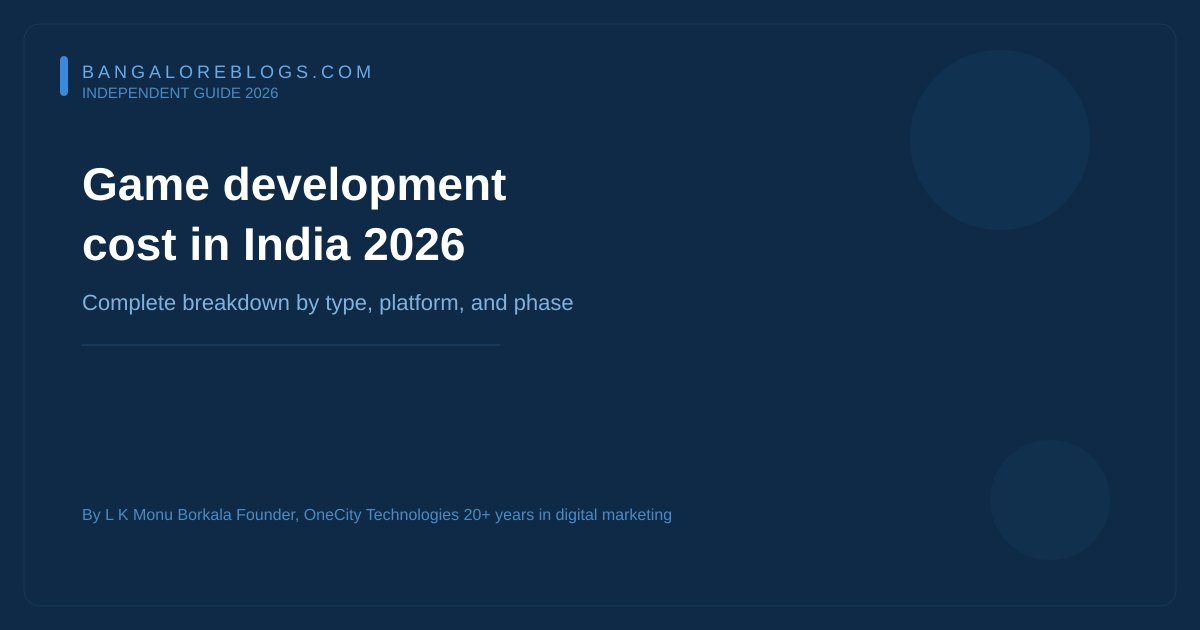 Game development cost in India 2026 — complete breakdown from hyper-casual to AAA with hourly rates and budget tips
