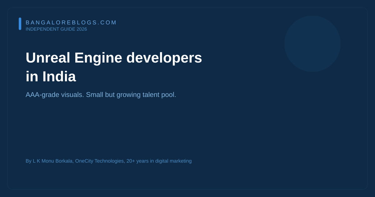 Unreal Engine game developers in India 2026 — top studios reviewed for AAA art and co-development
